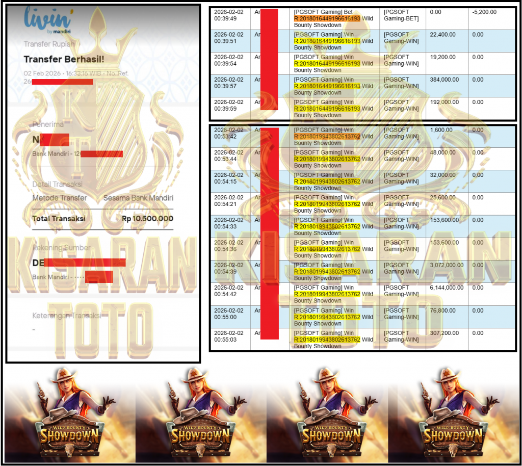 KISARANTOTO JACKPOT PGSOFT Gaming ”Wild Bounty Showdown” Rp 10,500,000,- LUNAS