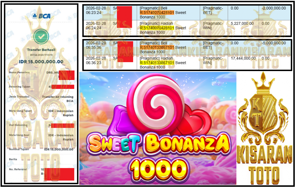 KISARANTOTO JACKPOT PRAGMATIC Gaming ”Sweet Bonanza 1000” ‌‌‌‌‌‌‌‏Rp 15,000,000,- LUNAS