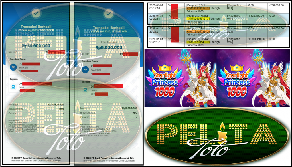 PELITATOTO JACKPOT PRAGMATIC Gaming ”Starlight Princess 1000” Rp 19,900,000,- LUNAS