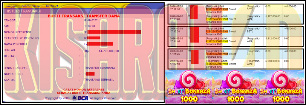 KISARAN4D JACKPOT PRAGMATIC Gaming ”Sweet Bonanza 1000” Rp 14,700,000,- LUNAS