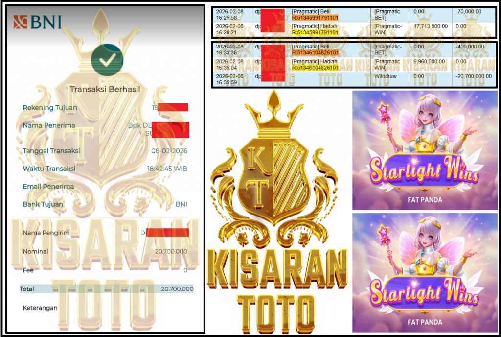 KISARANTOTO JACKPOT PRAGMATIC Gaming ”Starlight Wins” ‌‌‌‌‌‌‌‏Rp 20,700,000,- LUNAS