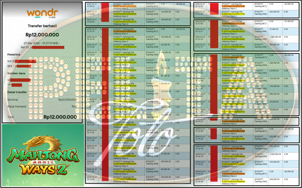 PELITATOTO JACKPOT PGSOFT Gaming ”Mahjong Ways 2” ‌‌‌‌‌‌‌‏Rp 12,000,000,- LUNAS