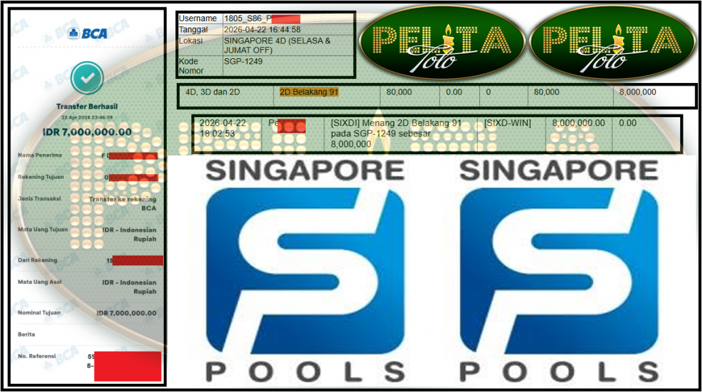 PELITATOTO JACKPOT PASARAN SINGAPORE ”2791” ‌‌‌‌‌‌‌‏Rp 7,000,000,- LUNAS