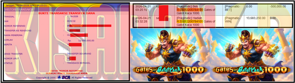 KISARAN4D JACKPOT PRAGMATIC Gaming ”Gates of Gatot Kaca 1000” ‌‌‌‌‌‌‌‏Rp 13,000,000,- LUNAS